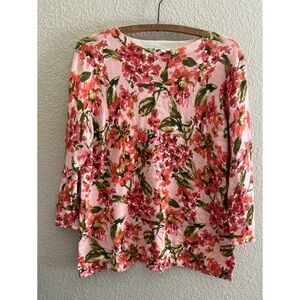 Talbots Factory 3/4 Sleeve Floral Sweater Women’s Size Medium